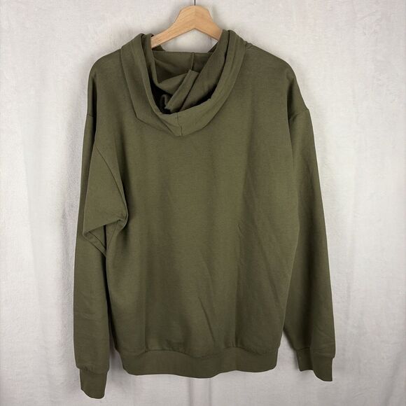 Adidas Pullover Hoodie Men's Size Medium Sweatshirt Fleece Green JY9020 NWT - Picture 4 of 5